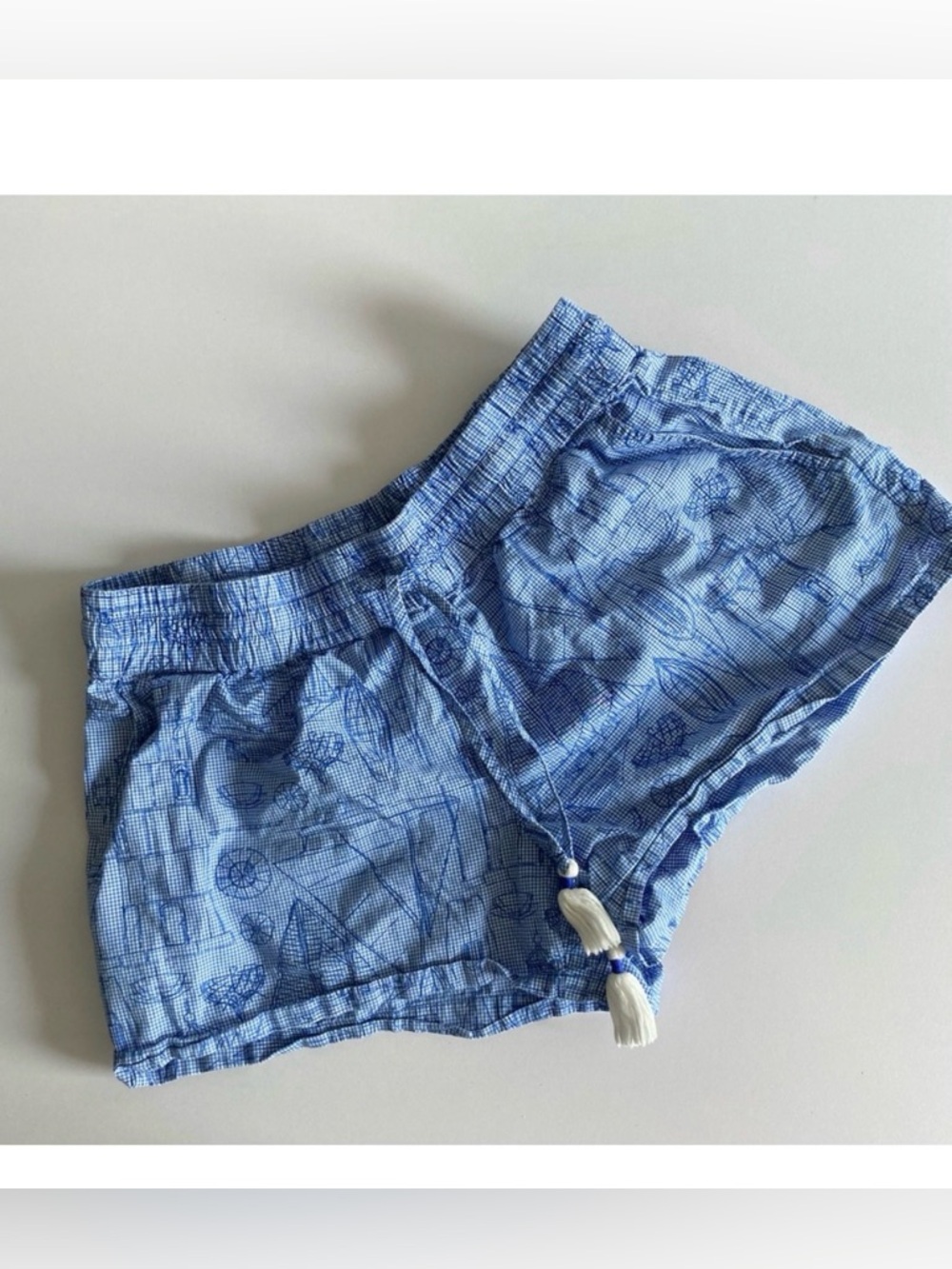 vineyard vines shorts blue Boat Pull On women small cotton preppy coastal sketch